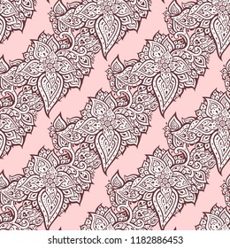 Seamless Paisley background. Elegant Hand Drawn vector pattern