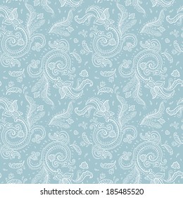 Seamless Paisley background. Elegant Hand Drawn vector pattern.
