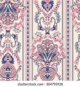 Seamless Paisley background. Elegant Hand Drawn vector pattern.