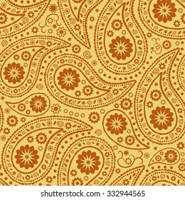 Seamless Paisley background. Elegant Hand Drawn vector pattern.