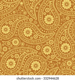 Seamless Paisley background. Elegant Hand Drawn vector pattern.
