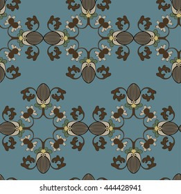 Seamless Paisley background. Elegant Hand Drawn vector pattern.