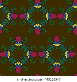 Seamless Paisley background. Elegant Hand Drawn vector pattern.