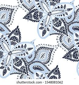 Seamless Paisley Background. Gentle Asian