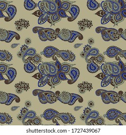 Seamless Paisley Background. Modern Orient