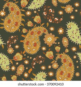 Seamless Paisley background. Vector illustration.