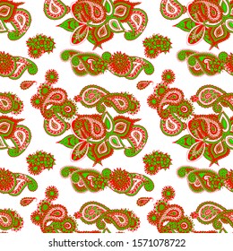 Seamless Paisley Background. Vintage Asian