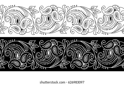 Seamless Paisley Border