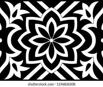 Seamless Paisley Border Black Background
