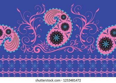 Seamless Paisley border (Vector)