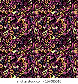 Seamless paisley colorful  vector background