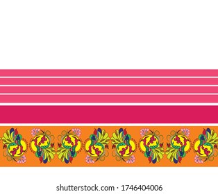 seamless paisley design border pattern
