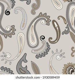 seamless paisley design, ethnic oriental pattern