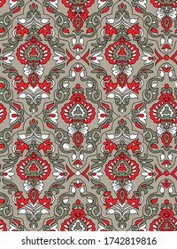 seamless paisley design pattern on background