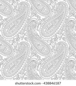 Seamless paisley Elegant black Pattern