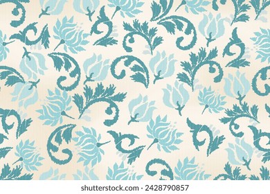 Seamless paisley embroidered floral motif pattern in vector, for design, fabric, wrapping, digital motif, background, wallpaper, print, clothing, etc.
