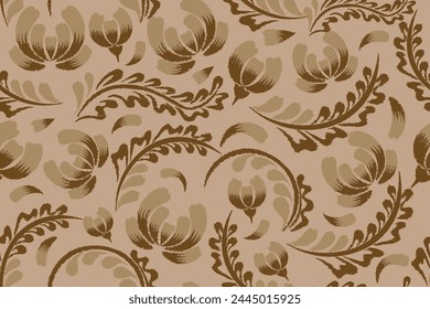 Seamless paisley embroidered floral motif pattern in vector, for design, fabric, wrapping, digital motif, background, wallpaper, print, clothing, etc.
