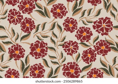 Seamless paisley embroidered floral motif pattern in vector, for design, fabric, wrapping, digital motif, background, wallpaper, print, clothing, etc.
