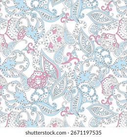 seamless paisley floral pattern background