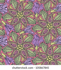 Seamless paisley and floral pattern-model for design of gift packs, patterns fabric, wallpaper, web sites, etc.