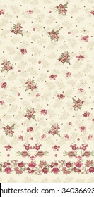 Seamless Paisley and flower background. Elegant Hand Drawn vector pattern and border