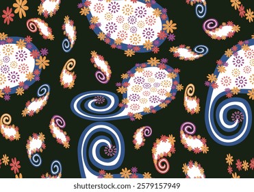 seamless paisley flower pattern design for fabric mobile wallpaper gift wrap background cloth carpet floor scrap book 