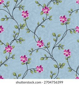 Paisley sin fisuras con patrón de flores sobre fondo 