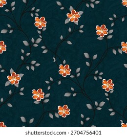 Paisley perfeito com padrão de flor no fundo 
