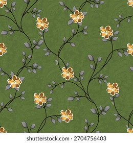 Seamless paisley with flower pattern on background 