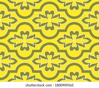 Patrón geométrico paisley sin soldadura con fondo amarillo