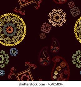 Seamless Paisley henna