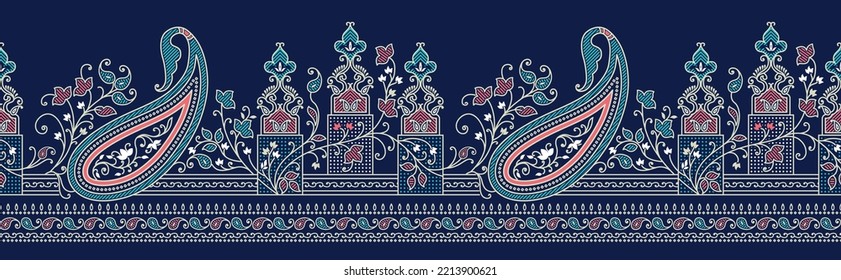 Seamless Paisley Indian motif design