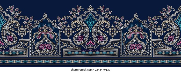 Seamless Paisley Indian Motif Design 