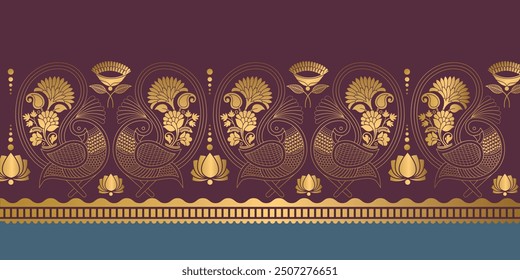 Seamless Paisley Indian Motif Design