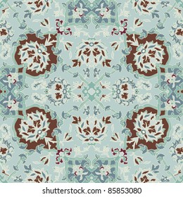 Seamless  paisley or oriental rug vector geometric pattern, background, wallpaper