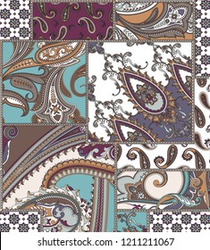 seamless paisley and patchwork pattern seamless paisley and patchwork pattern