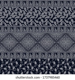 seamless paisley patchwork pattern on black 