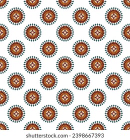 Seamless paisley patchwork pattern on white background.