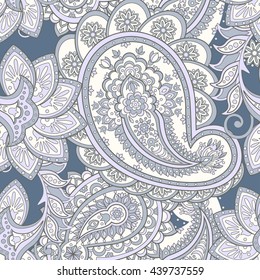 Seamless paisley pattern. Asian style floral vector background