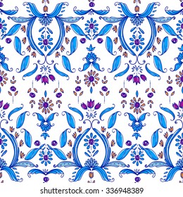 Seamless paisley pattern, bohemian style, cachemire design. For textile, wrapping