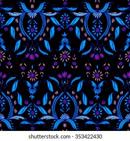 Seamless paisley pattern, bohemian style, cashemire design. For textile, wrapping