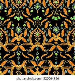 Seamless paisley pattern, bohemian style, cachemire design. For textile, wrapping