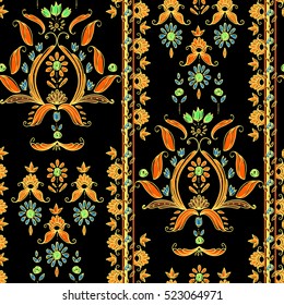 Seamless paisley pattern, bohemian style, cachemire design. For textile, wrapping