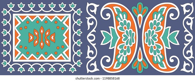 Seamless Paisley Pattern Border