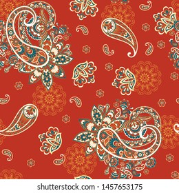 seamless paisley pattern. Colorful vector background