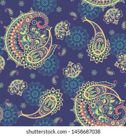 seamless paisley pattern. Colorful vector background