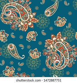 seamless paisley pattern. Colorful vector background