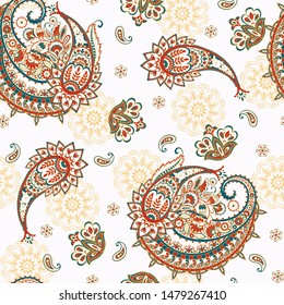 seamless paisley pattern. Colorful vector background