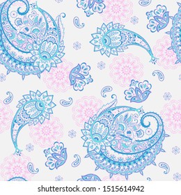 seamless paisley pattern. Colorful vector background