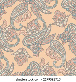 seamless paisley pattern. Colorful vector background